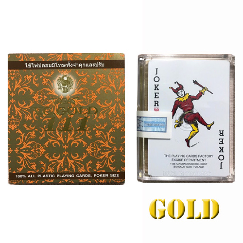 "Inwshop" NAKz GOLD 111 Play Cards - Gold edge  (1 set) - ไพ่ขอบทอง