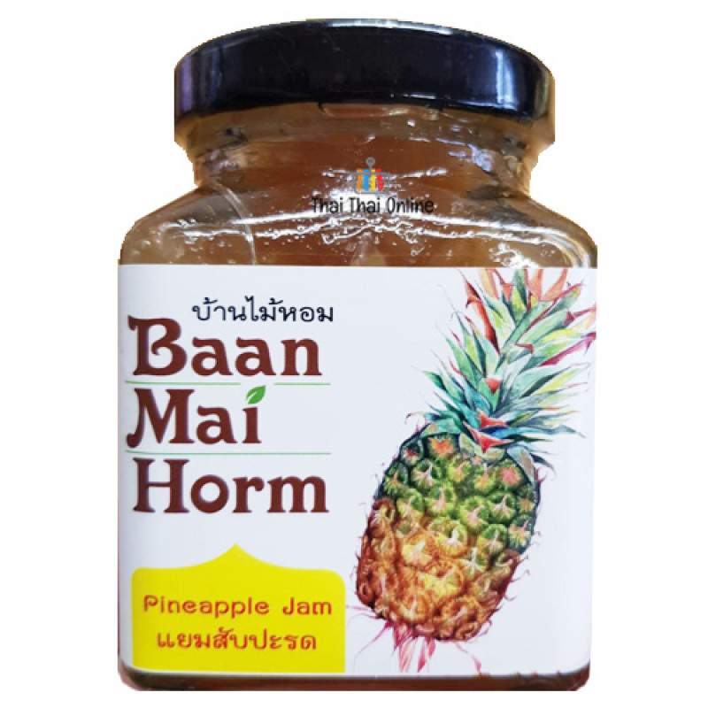 "BAAN MAI HORN" Pineapple (NangRaa) Jam (225 grams) O⚠️11.07.2023 - แยมสับปะรด