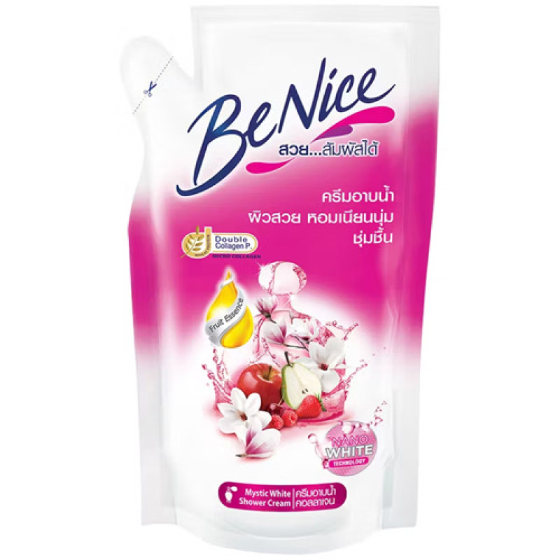 "BENICE" Mystic White Shower Cream  (refill 400 ml.) - บีไนซ์ ครีมอาบน้ำ