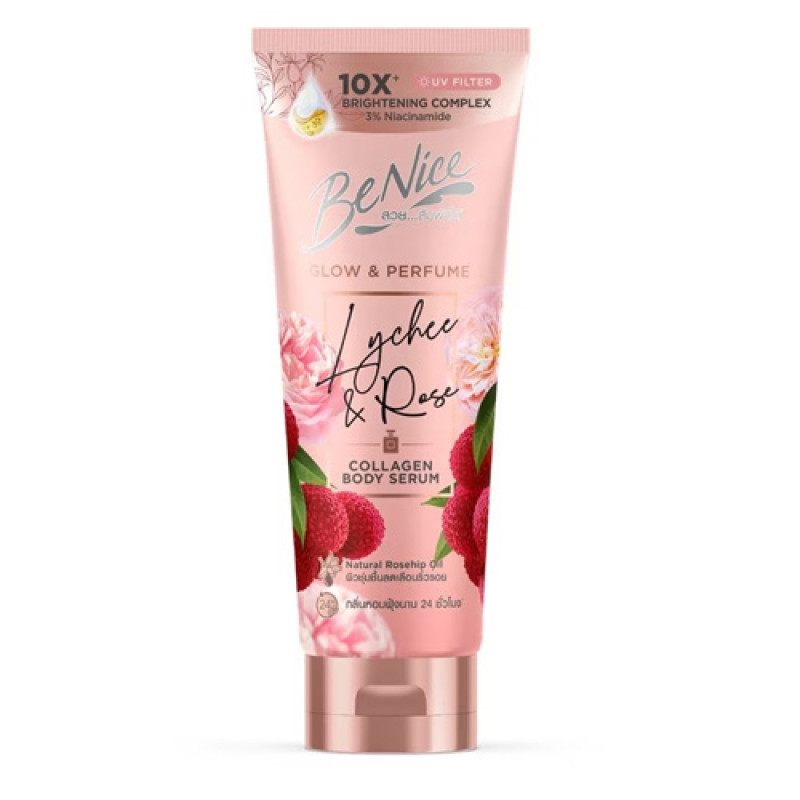 "BENICE" Collagen Body Serum LYCHEE and ROSE (170 ml.) - บีไนซ์ "BENICE" Collagen Body Serum LYCHEE and ROSE (170 ml.) - บีไนซ์