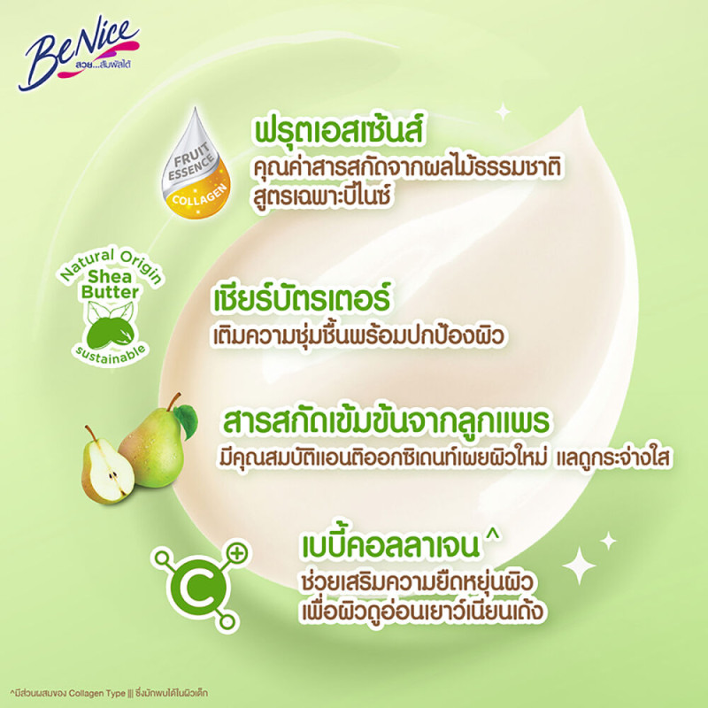 "BENICE" Collagen Body Lotion MILKY PEAR SHEA BUTTER (170 ml.) - บีไนซ์ 