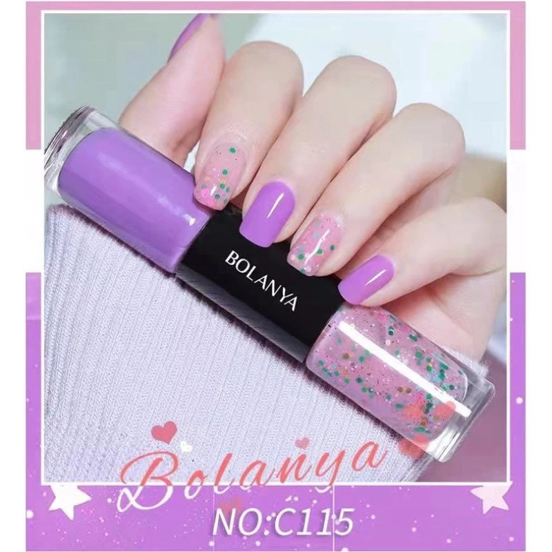 "Bolanya" BOLANYA Oily Nail Polish No-bake DIY Manicure 2 In 1 (8 mL) - สีทาเล็บ 