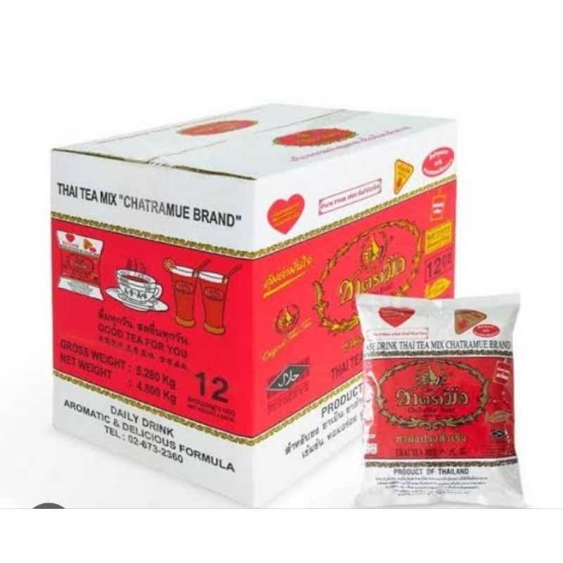 "CHA TRA MUE" Thai Tea Mix - RED (400 g. x 12) - ชาตรามือ ชาไทย "CHA TRA MUE" Thai Tea Mix - RED (400 g. x 12) - ชาตรามือ ชาไทย