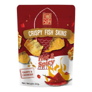 "CHAO SUA" Crispy Fish Skins Hot and Spicy Flavor (60 g.) - "เจ้าสัว" หนังปลากรอบ รสเผ็ด