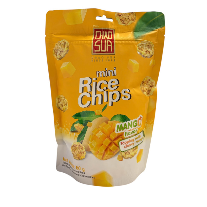 "CHAO SUA" Mini Rice Chip Mango Flavor (60 g.) - "เจ้าสัว" ข้าวแตนมินิ รสมะม่วง
