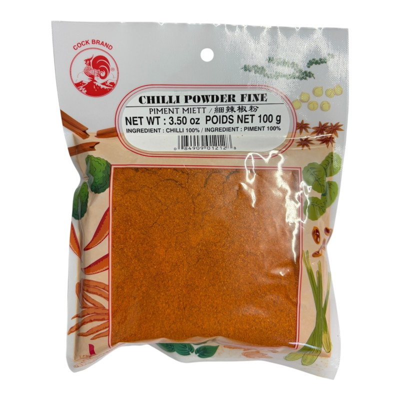 "COCK Brand" Chilli Powder (FINE) (100 g) - "ตราไก่" พริกป่นละเอียด