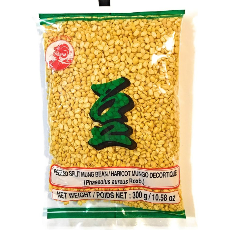 "COCK Brand" Peeled Split Mung Bean (400 g) - ถั่วเหลือง "COCK Brand" Peeled Split Mung Bean (400 g) - ถั่วเหลือง