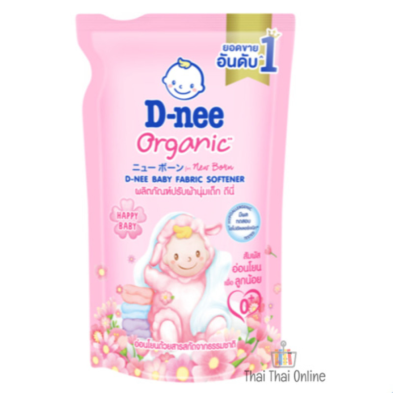 "D-nee" Organic Baby Fabric Softener PINK ( Refill 530 ml.) - ดีนี่ น้ำยาปรับผ้านุ่ม