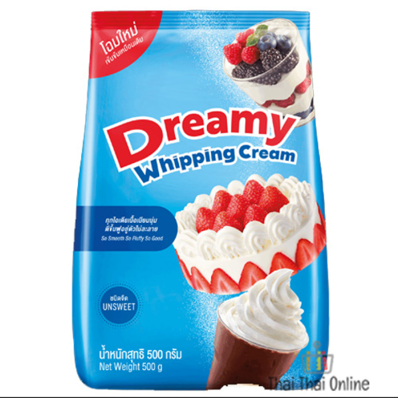 "DREAMY" Whipping Cream (500 grams) - "ดรีมมี่" วิปปิงครีมดรีมมี่ สีฟ้า (รสจืด)