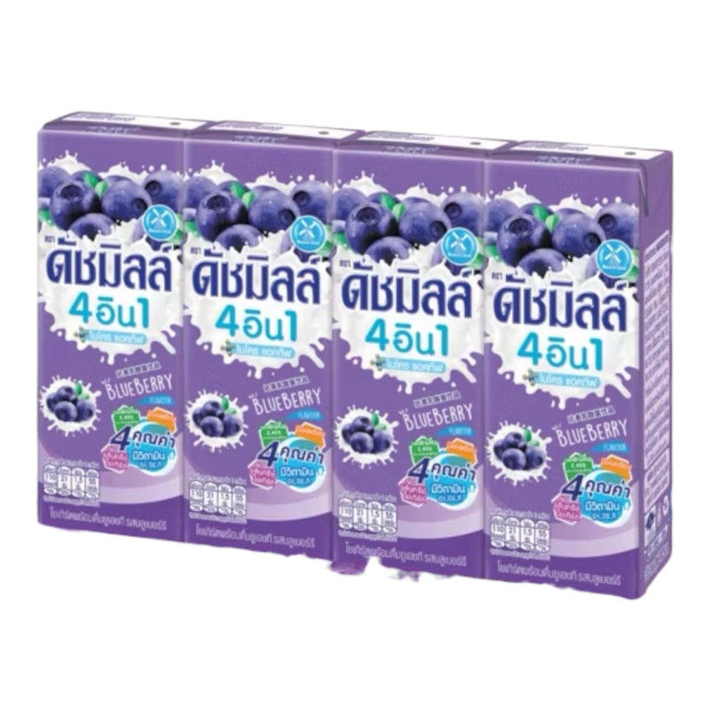 "DUTCH MILL" 4 in 1 Blueberry Flavour (180 ml. x4) - "ดิชมิลล์" 4 อิน 1 รสบลูเบอร์รี่ "DUTCH MILL" 4 in 1 Blueberry Flavour (180 ml. x4) - "ดิชมิลล์" 4 อิน 1 รสบลูเบอร์รี่