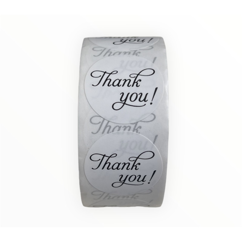 "เบเกอรี่" สติ๊กเกอร์ Thank You  ขนาด 2.5 cm  (500 ชิ้น) - Thank You Stickers