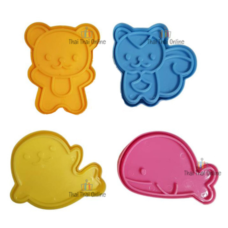 "NO BRAND" Rice Mold - Animals (1 set 4 pcs) 