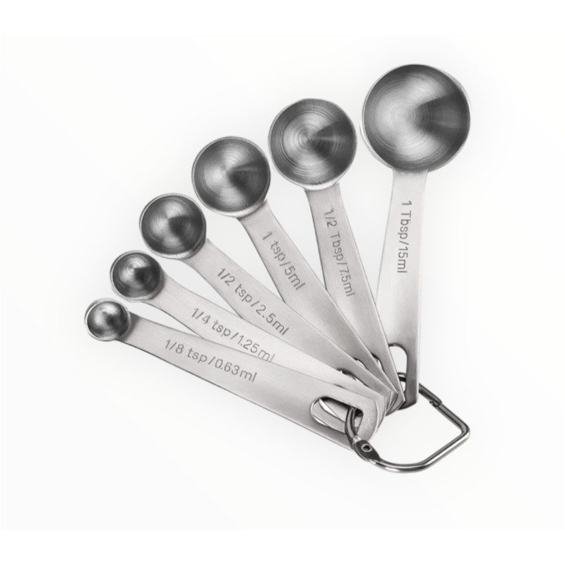 "BAKERY" Stainless Steel Measuring Spoons  Set 6 pcs (1 set) - ช้อนตวง