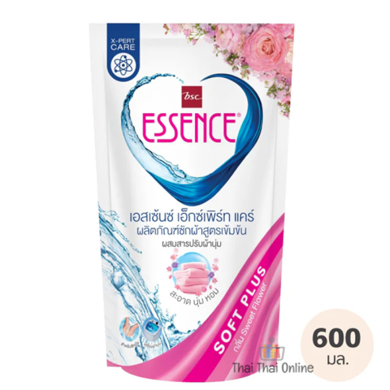 "ESSENCE" Floral Scent Refill Liquid Laundry Detergent (600 ml.) -เอสเซ้นซ์ น้ำยาซักผ้า