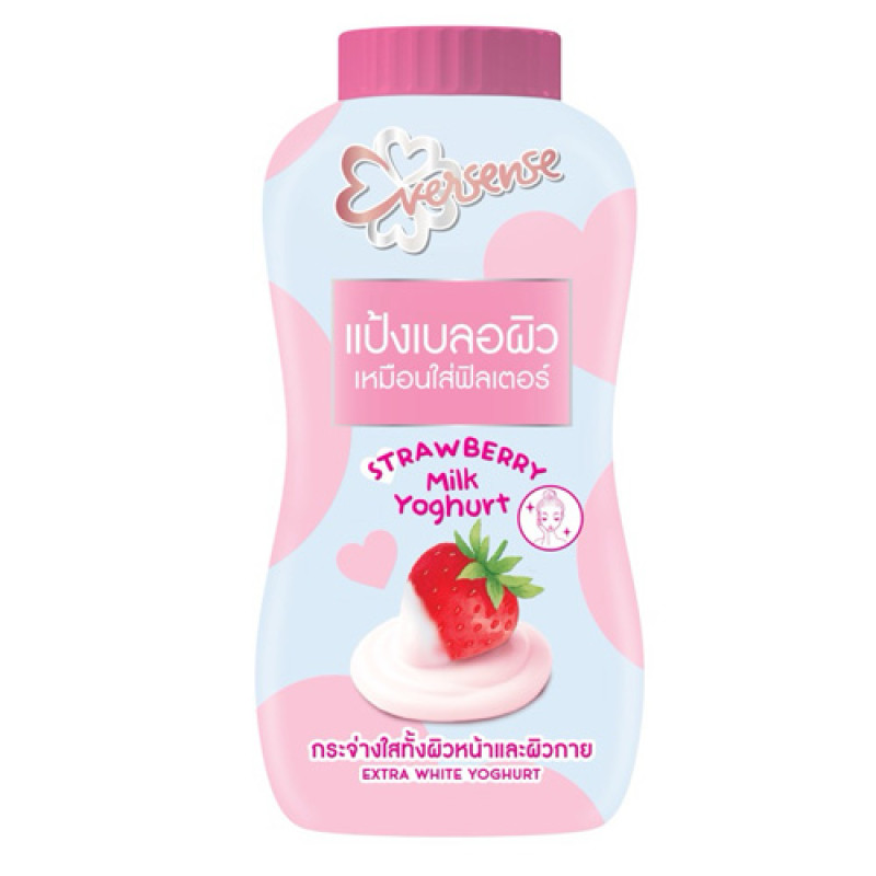 "EVERSENSE" Extra White Strawberry Milk Yougurt (180 grams) - แป้งเบลอผิว "EVERSENSE" Extra White Strawberry Milk Yougurt (180 grams) - แป้งเบลอผิว
