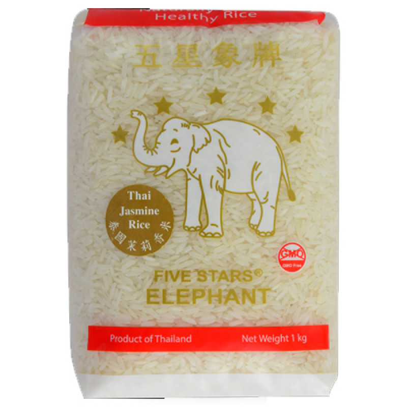 "Five Stars" Thai Jasmine Rice  (1 kg) - ข้าวหอมมะลิ