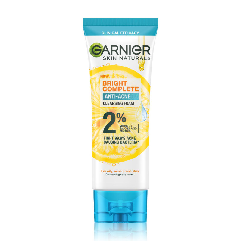 "GARNIER" Bright Complete Anti-Acne Cleansing Foam (100 g.) - การ์นิเย่