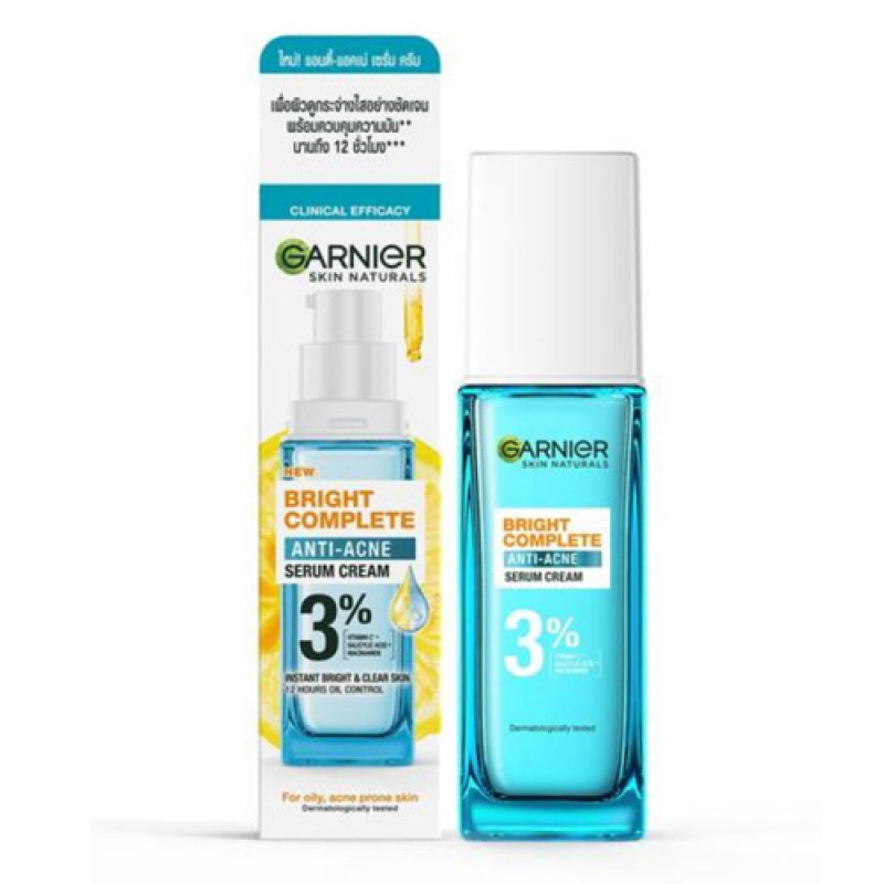 "GARNIER" Bright Complete Anti-Acne 3% Serum Cream (30ml)