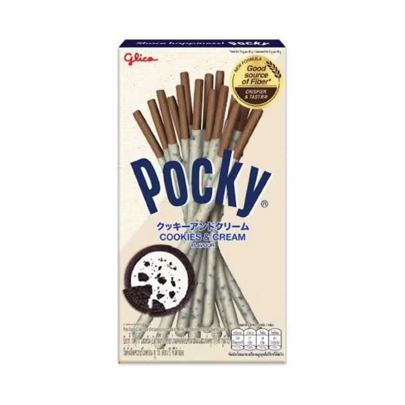 "GLICO POCKY" Pocky Cookies & Cream Flavour Biscuit Sticks (41 grams) - "กูลิโกะ" ป๊อกกี้ รสคุ้กกี้ แอนด์ ครีม "GLICO POCKY" Pocky Cookies & Cream Flavour Biscuit Sticks (41 grams) - "กูลิโกะ" ป๊อกกี้ รสคุ้กกี้ แอนด์ ครีม