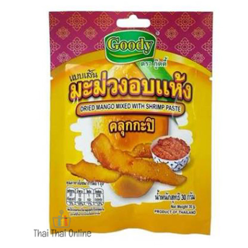 "GOODY" Spicy Dried Mango, Sweet Fish Sauce and Shrimp Paste ( mixed 6 bags)  incl Shipping