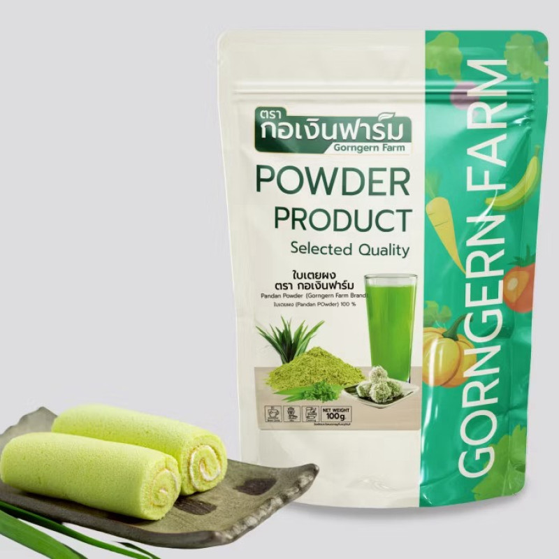 "GORNGERN FARM" Pandan Powder (100 grams.) - "กอเงินฟาร์ม" ใบเตยผง "GORNGERN FARM" Pandan Powder (100 grams.) - "กอเงินฟาร์ม" ใบเตยผง