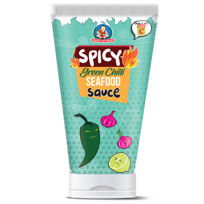 "HEALTHY BOY" Spicy Green Chilli Seafood Sauce in tube Easy Squeeze (150 grams) - "เด็กสมบูรณ์" ซีฟู๊ดซอส