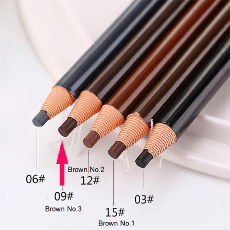 "HENGSI" Soft Coloured Eyebrow Pencils  - #9 Brown NO.3 Dark Brown (1 pc)