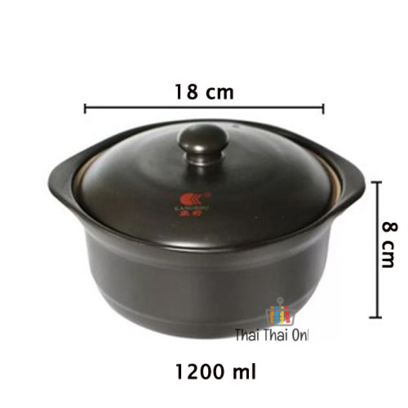 "KANGSHU" Ceramic Soup Pot with Burner Stand (1 Set) - หม้อ