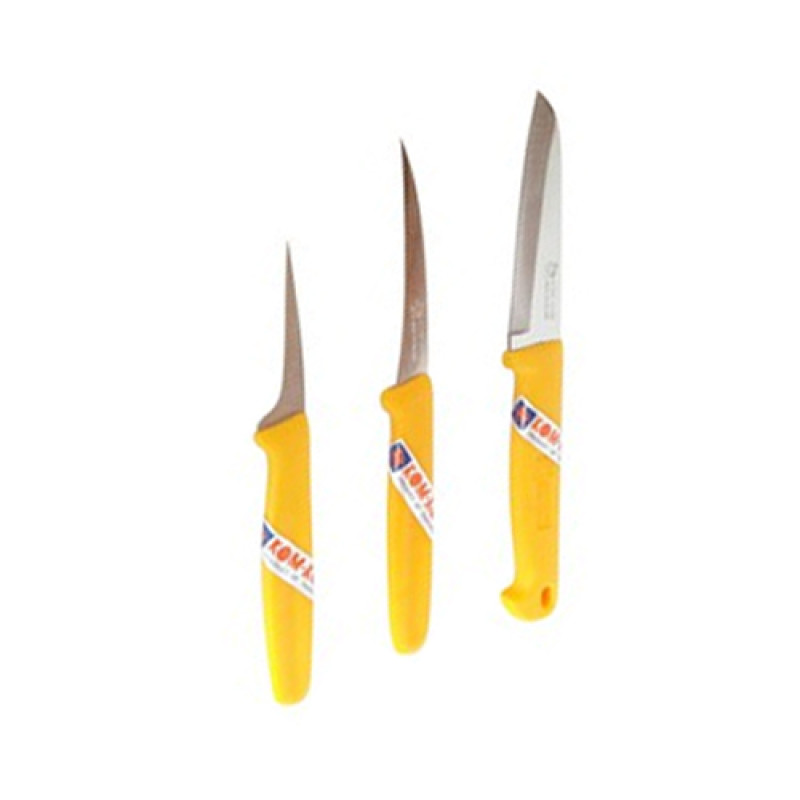 "KOM-KOM" Carving Knife Plastic Handle (1 set, 3 pc.) - มีคแกะสลัก