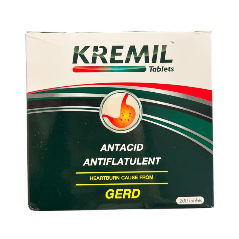 "Kremil" Antacid (10 Tablets) - เครมิล ลดกรด แผลในกระเพาะอาหาร เนื่องจากกรดไหลย้อน