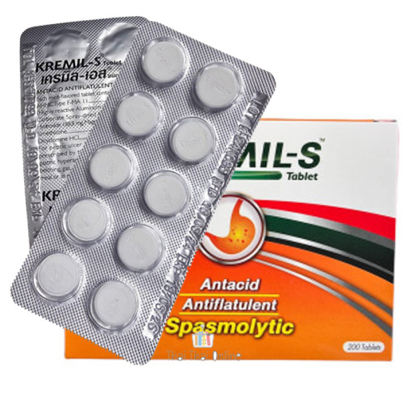"Kremil-s" Antacid (10 Tablets) - เครมิล-เอส ลดกรด แผลในกระเพาะอาหาร
