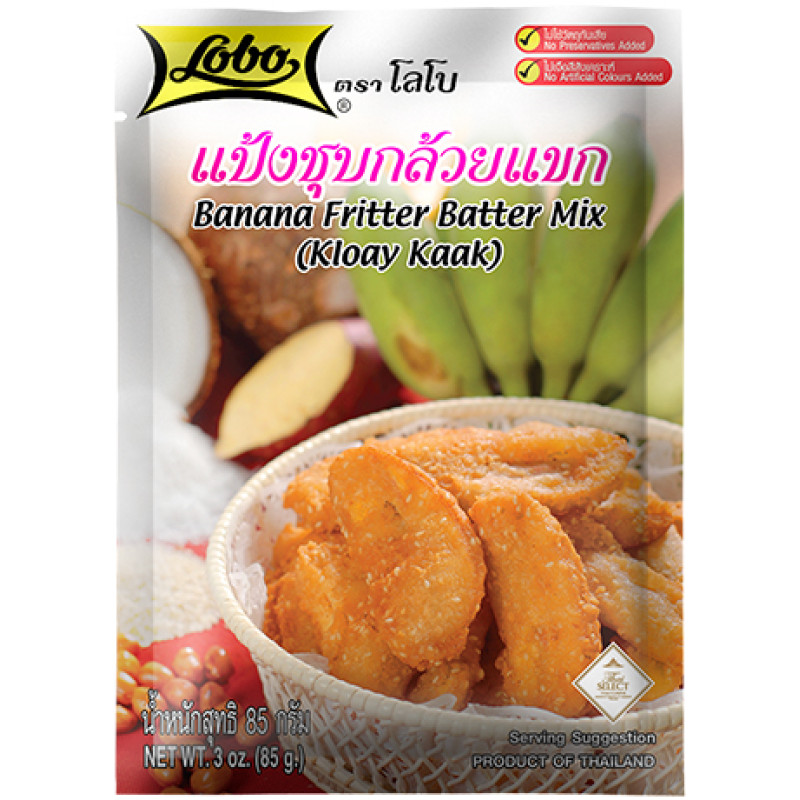 "LOBO" Banana Fritter Batter Mix (Kloay Kaak) (85 grams) - กล้วย