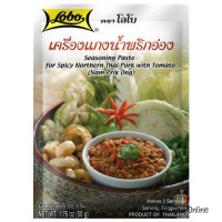 "LOBO" Seasoning Paste for Spicy Northern Thai Pork with Tomato (50 grams) - โลโบ เครื่องแกงน้ำพริกอ่อง "LOBO" Seasoning Paste for Spicy Northern Thai Pork with Tomato (50 grams) - โลโบ เครื่องแกงน้ำพริกอ่อง