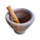 "KITCHEN" Clay Mortar size 22 *18 cm, LONG Pestle (1set) - ครก