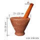 "KITCHEN" Clay Mortar size 22 *18 cm, LONG Pestle (1set) - ครก