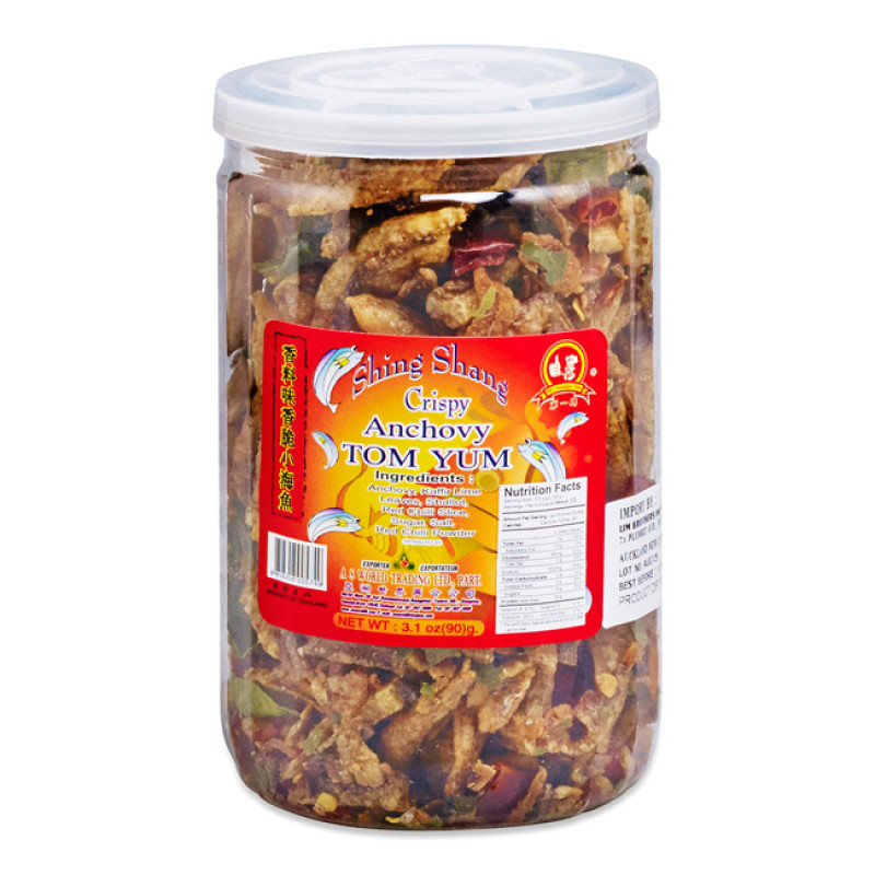 "MR.NUMBERONE" Crispy Anchovy TOM YUM (90 grams)