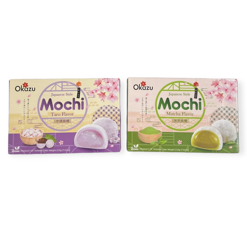 "OKAZU" Japanses Style Mochi TARO and Matcha Flavor (210 grams) - โมจิ - Free shipping