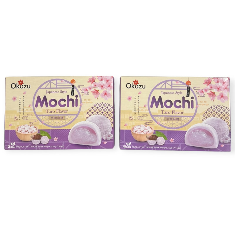 "OKAZU" Japanses Style Mochi TARO and Matcha Flavor (210 grams) - โมจิ - Free shipping