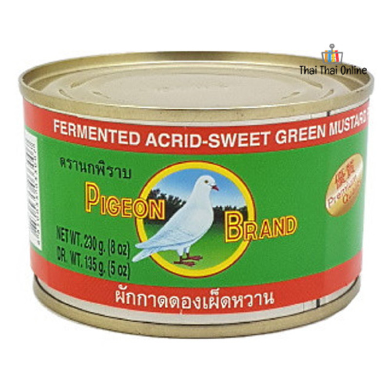 "PIGEON" Pickled Acrid Sweet Mustard Green (80 g.) - ผักกาดดอง