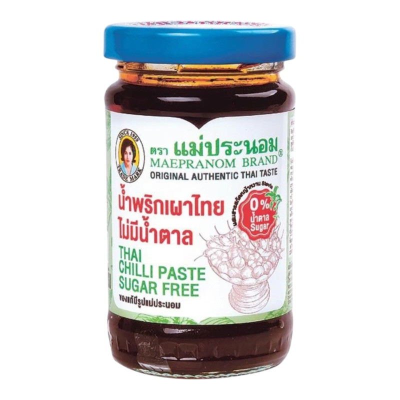 "MAE PRANOM" Thai Chilli Paste (Sugar Free) (114 grams) - "แม่ประนอม" น้ำพริกเผา สูตรไม่มีน้ำตาล