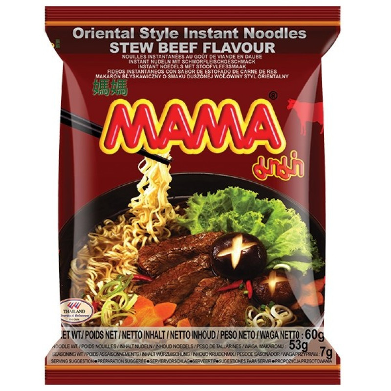 "Mama" Instant Noodles Stew Beef Flavour (60 grams) - มาม่า รสเนื้อตุ๋น "Mama" Instant Noodles Stew Beef Flavour (60 grams) - มาม่า รสเนื้อตุ๋น