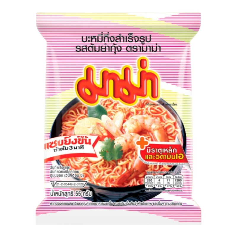 "Mama" Instant Noodles Shrimp Tom Yum Flavour (55 grams) - มาม่า รสต้มยำกุ้ง