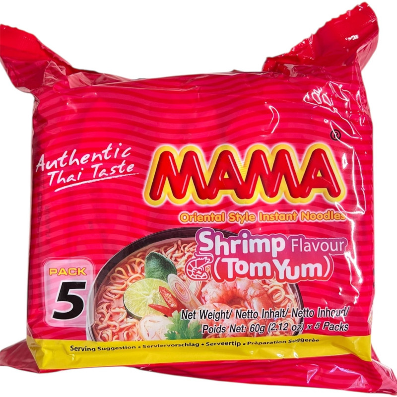 "Mama" Instant Noodles Shrimp Tom Yum Flavour (60 g x 5 pack) - มาม่า รสต้มยำกุ้ง