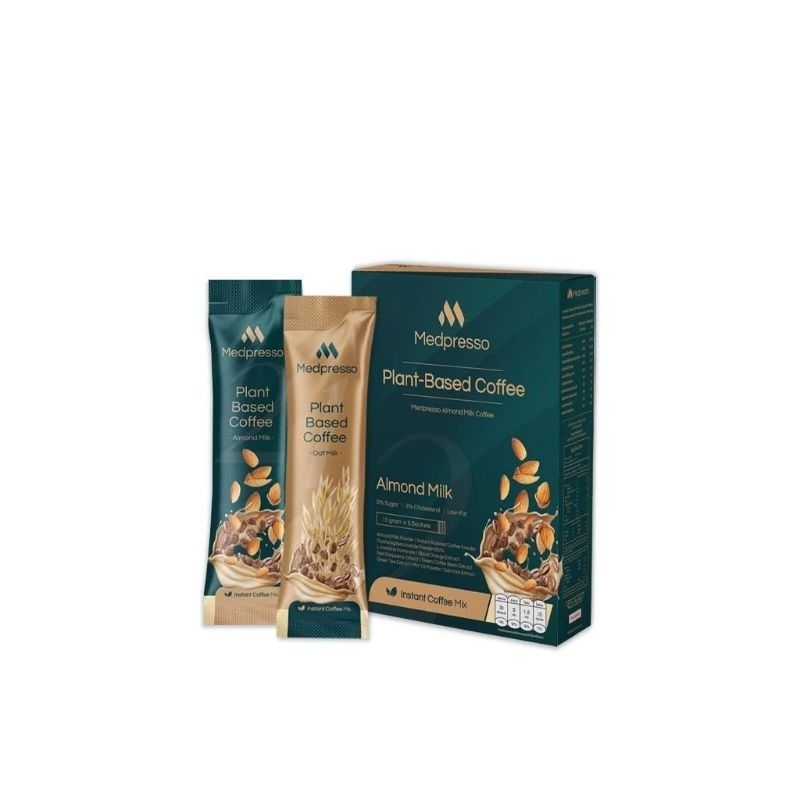 "MEDPRESSO" Plant-Based Coffee Almond Milk (5 Sachets) - กาแฟ