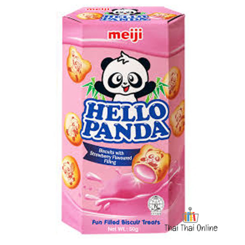 "MEIJI Hello Panda" Biscuits with Strawberry Flavoured Filling  (50 g.) - แพนด้า