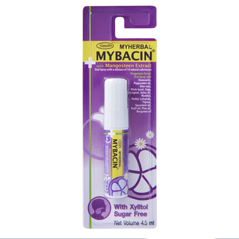 "MYBACIN" Throat Spray, MANGOTEEN PEEL Formula (4.5 ml.) - มายบาซิน