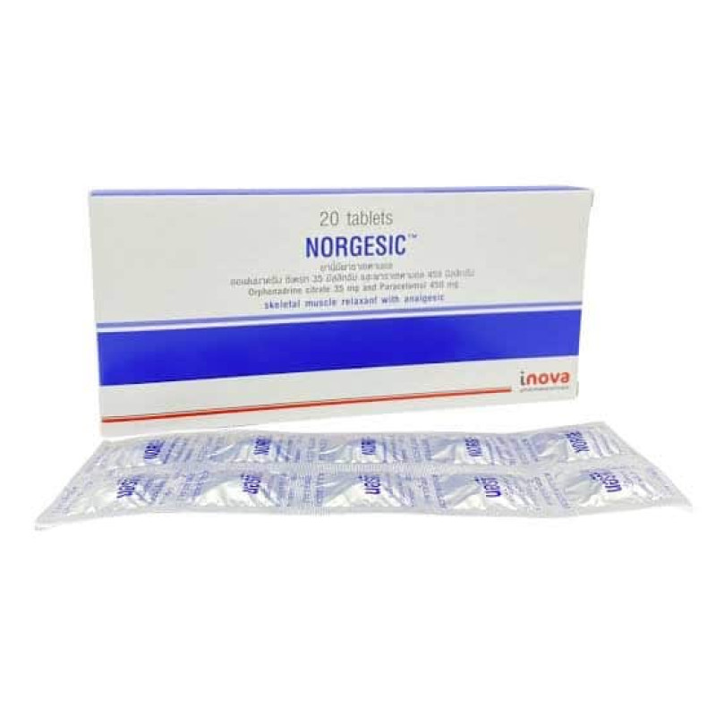 "NORGESIC" Norgesic (20 Tablets) - ยาคลายกล้ามเนื้อ