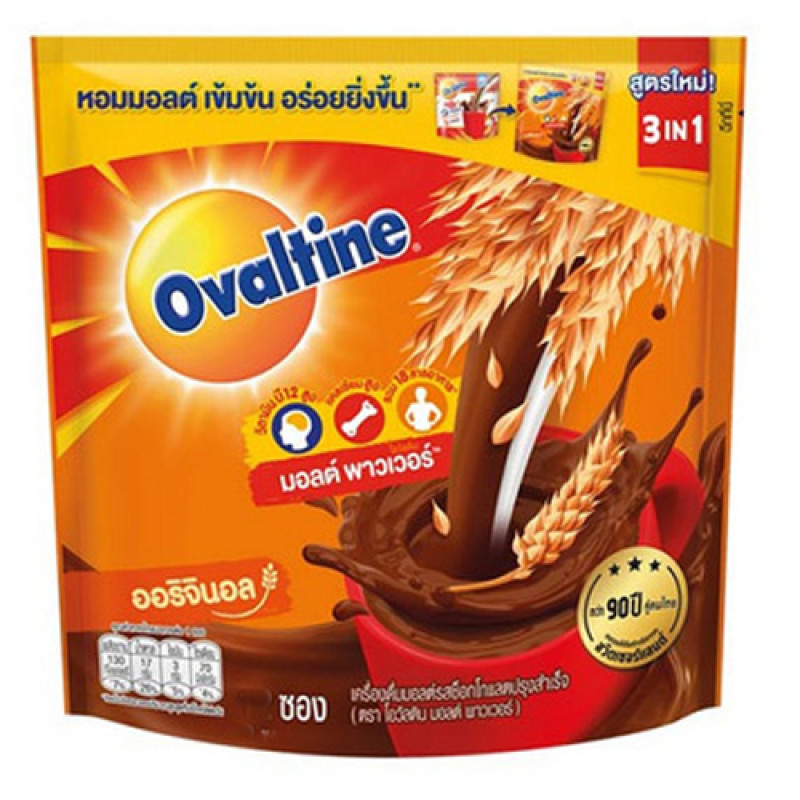 "OVALTINE" Malt Power 3in1 Ready Mixed Malt Beverage (30 g x 17  Sachets) - โอวัลติน