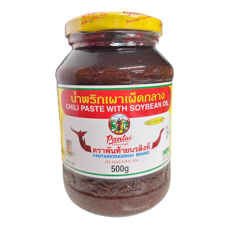 "PANTAI" Chilli Paste With Soybean Oil (500 grams) - "พันท้าย" น้ำพริกเผา เผ็ดกลาง 