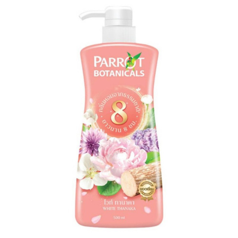 "PARROT" Botanicals Natural Shower Cream- WHITE THANAKA (500 ml.) - นกแก้ว